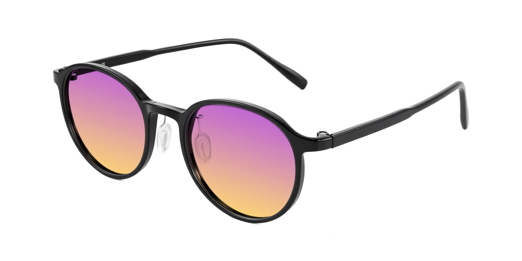 Angle of Durrell in Black with Purple / Yellow Gradient Lenses