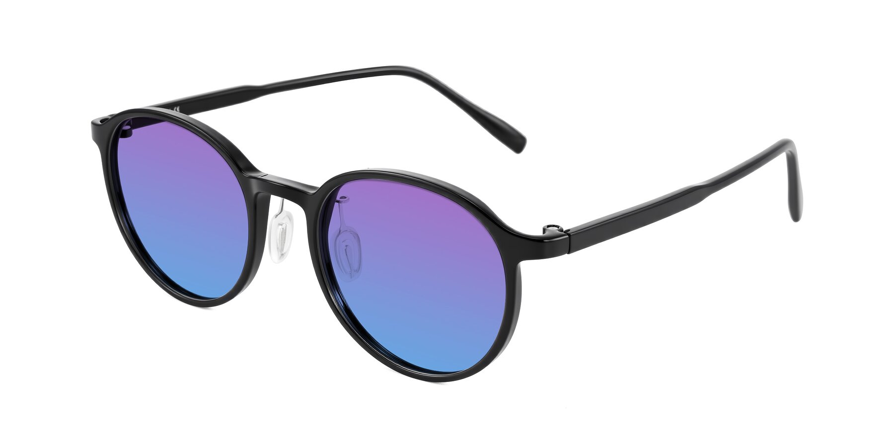 Angle of Durrell in Black with Purple / Blue Gradient Lenses