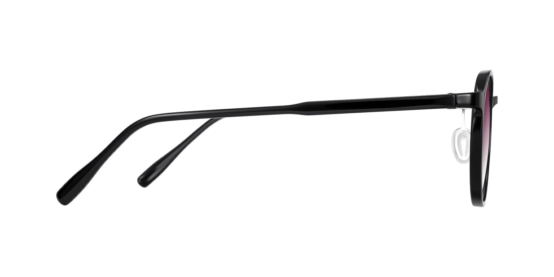 Side of Durrell in Black with Wine Gradient Lenses