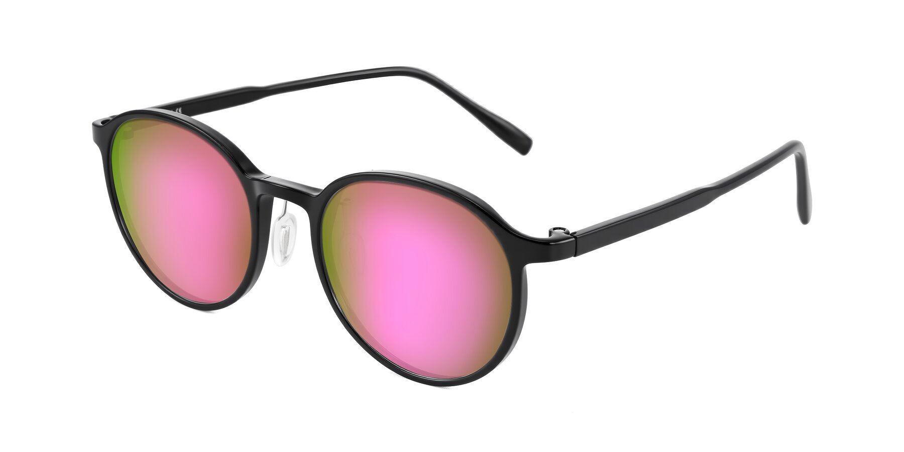 Angle of Durrell in Black with Pink Mirrored Lenses