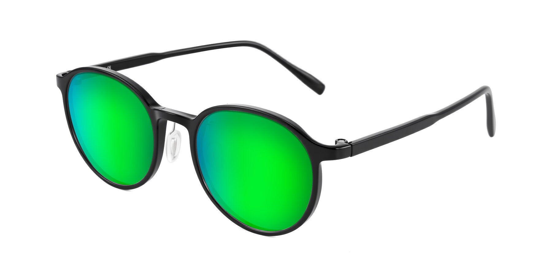 Angle of Durrell in Black with Green Mirrored Lenses