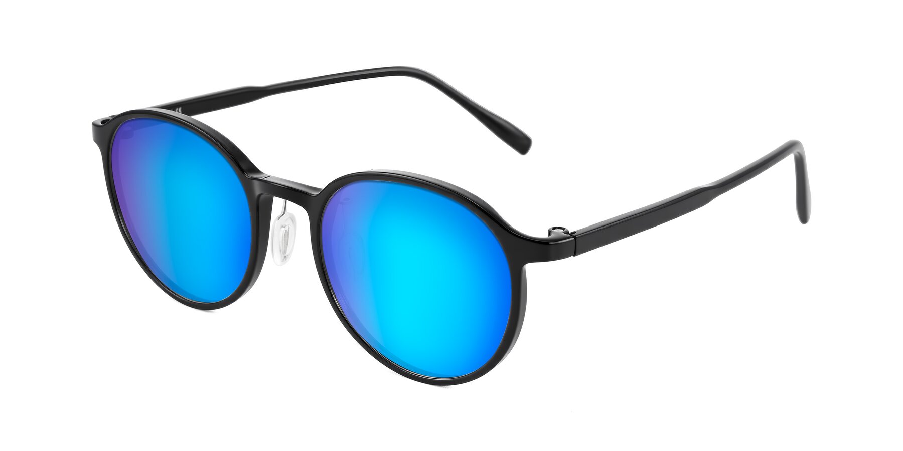 Angle of Durrell in Black with Blue Mirrored Lenses