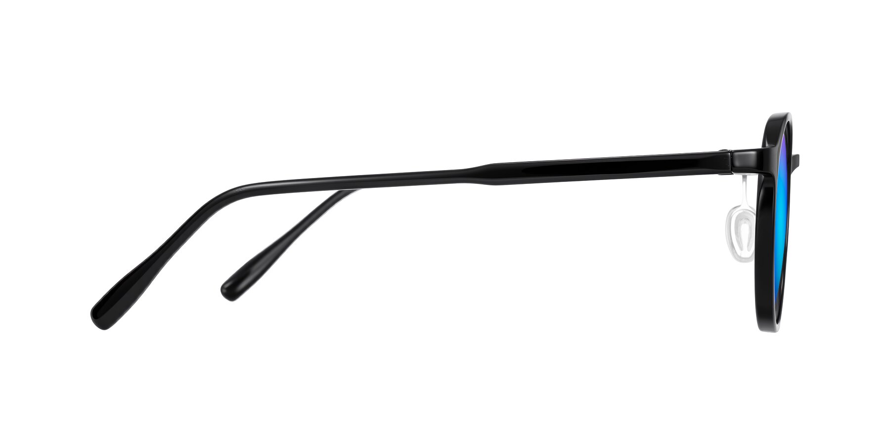 Side of Durrell in Black with Blue Mirrored Lenses
