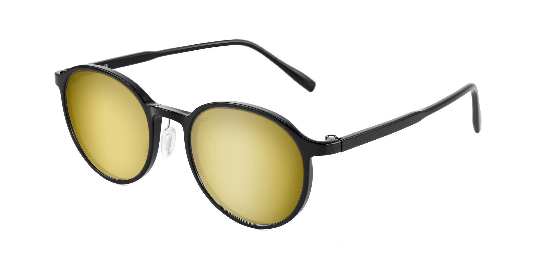 Angle of Durrell in Black with Gold Mirrored Lenses