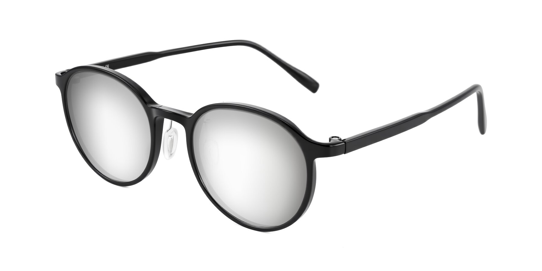Angle of Durrell in Black with Silver Mirrored Lenses