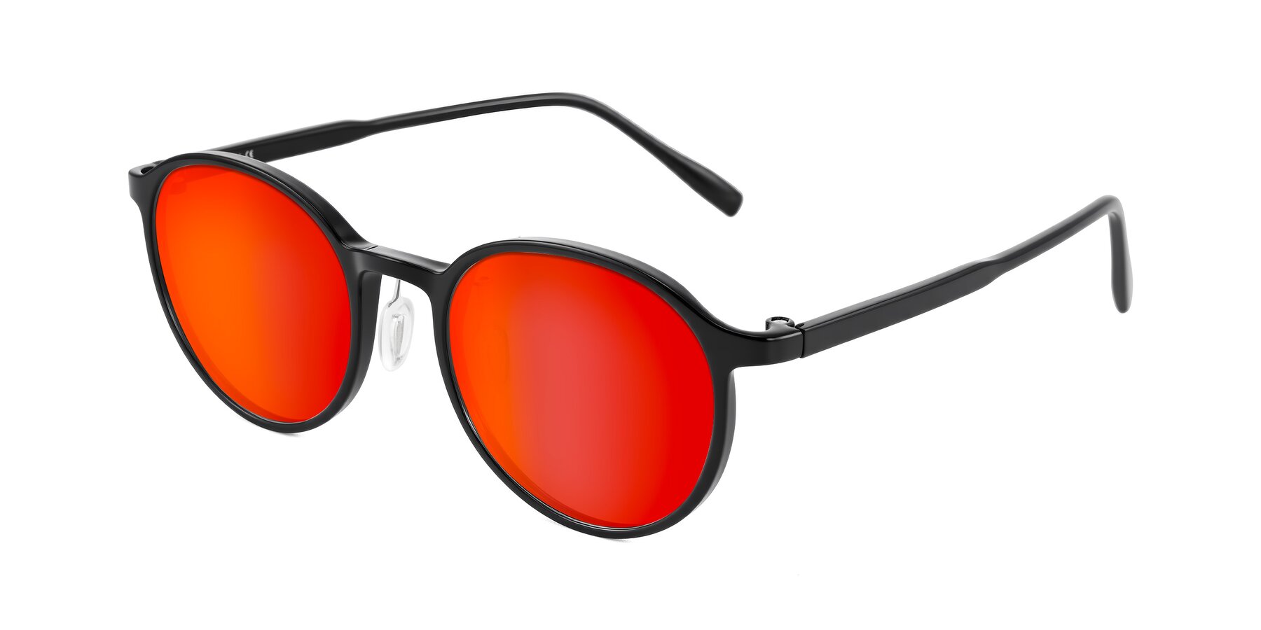 Angle of Durrell in Black with Red Gold Mirrored Lenses