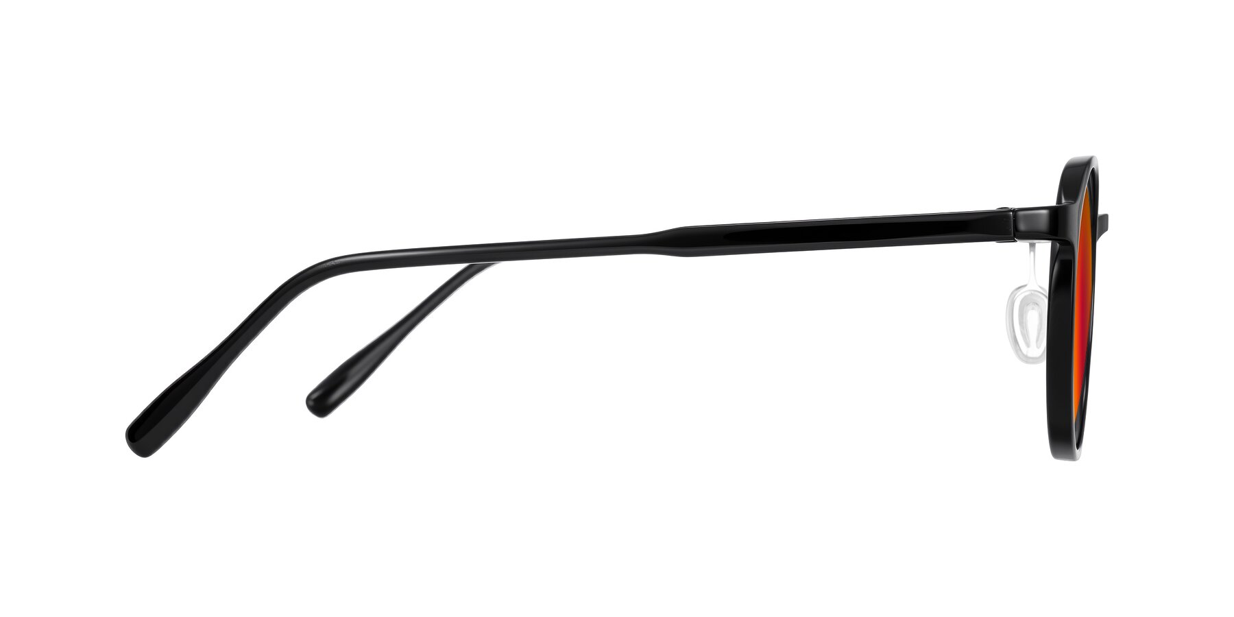 Side of Durrell in Black with Red Gold Mirrored Lenses