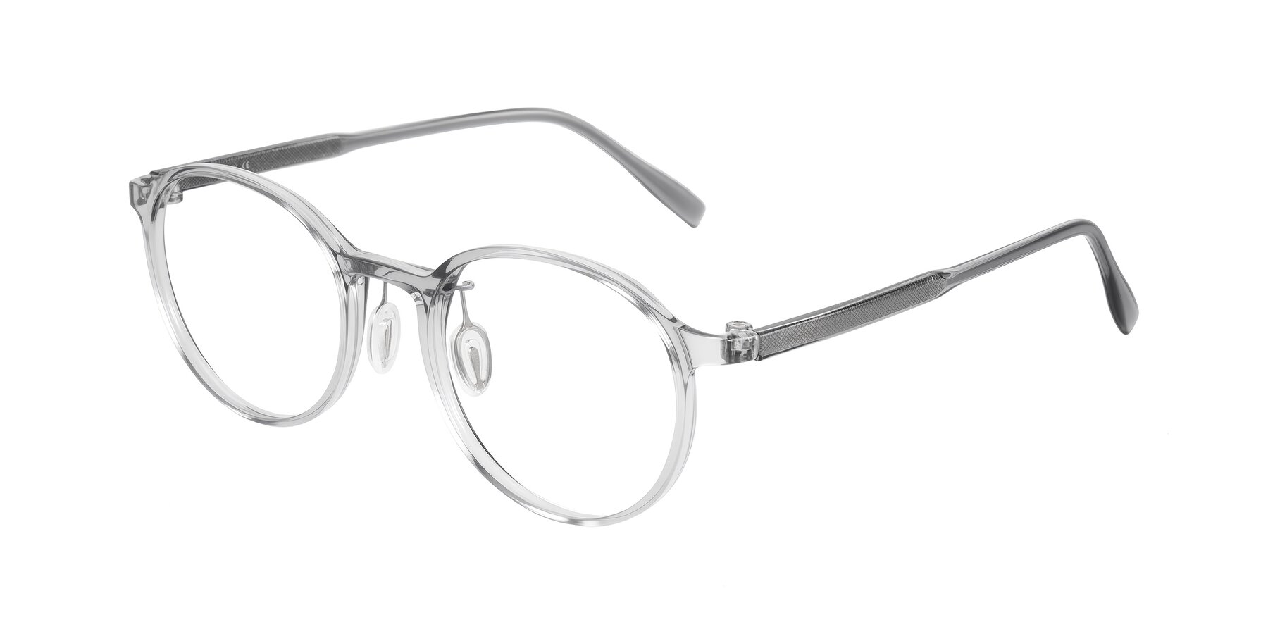 Angle of Durrell in Translucent Smoky Blue with Clear Eyeglass Lenses