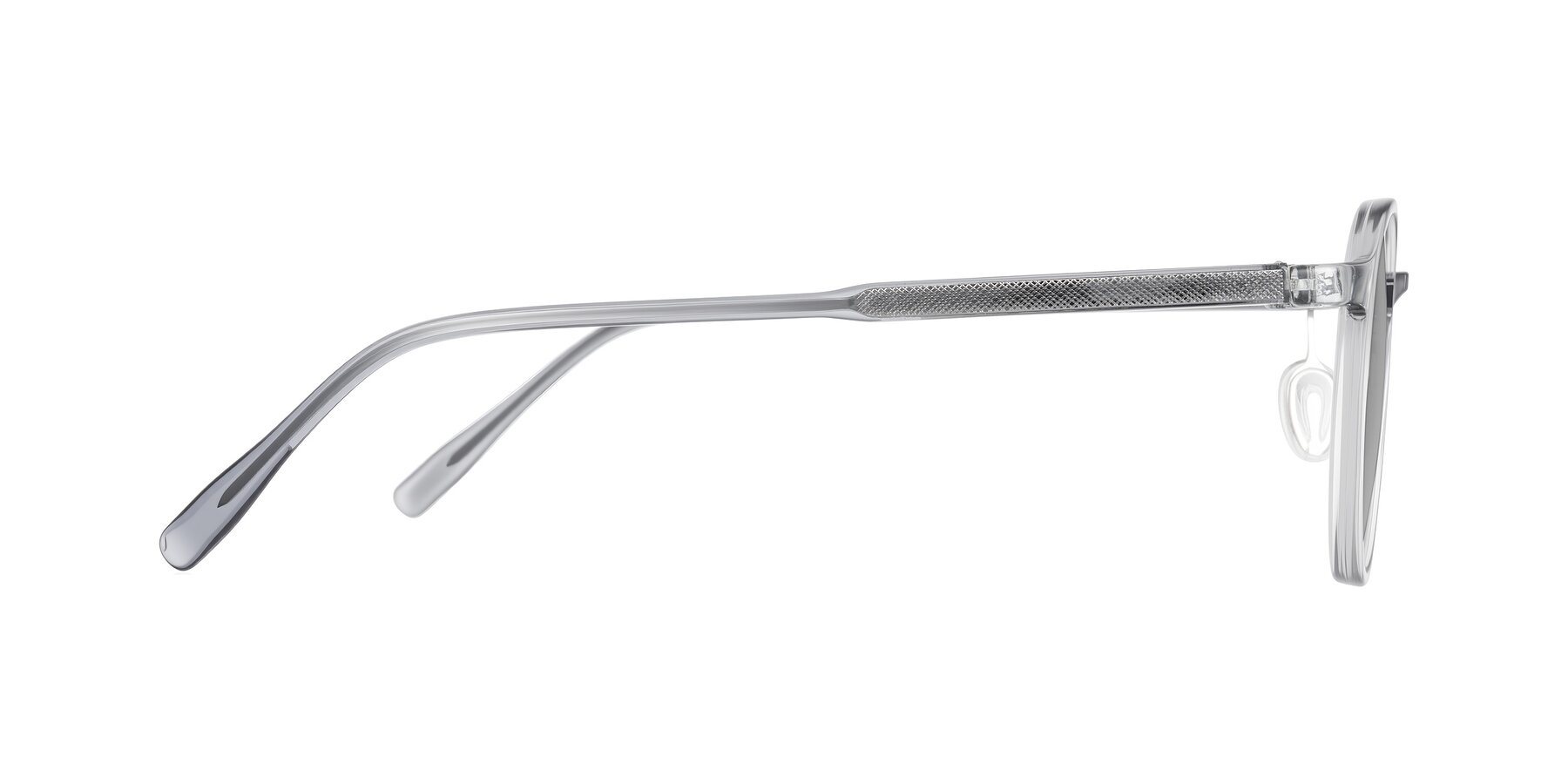 Side of Durrell in Translucent Smoky Blue with Light Gray Tinted Lenses