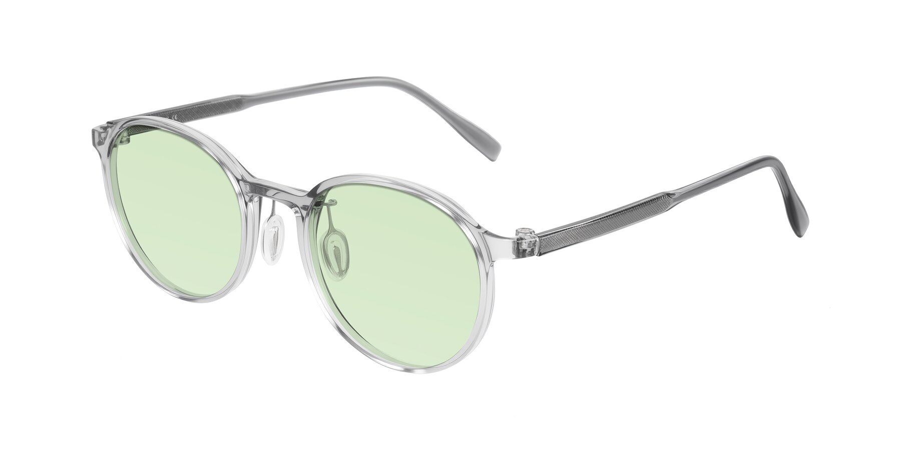 Angle of Durrell in Translucent Smoky Blue with Light Green Tinted Lenses