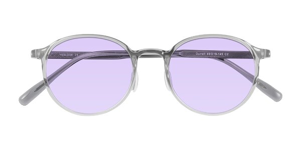 Front of Durrell in Translucent Smoky Blue