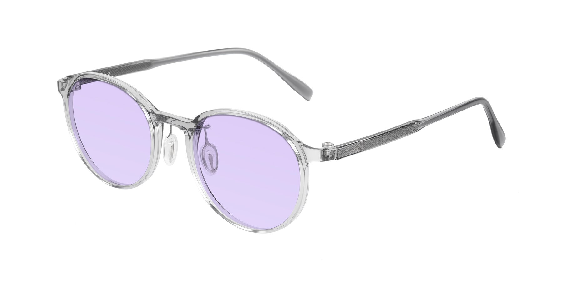 Angle of Durrell in Translucent Smoky Blue with Light Purple Tinted Lenses