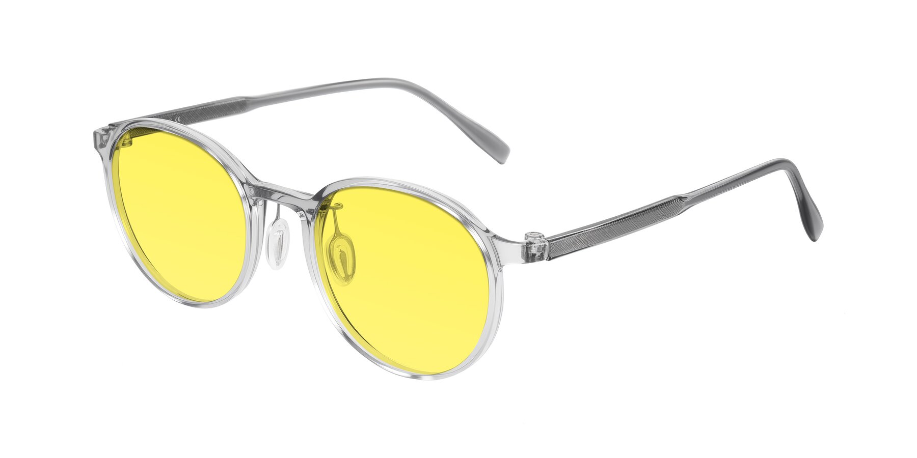 Angle of Durrell in Translucent Smoky Blue with Medium Yellow Tinted Lenses