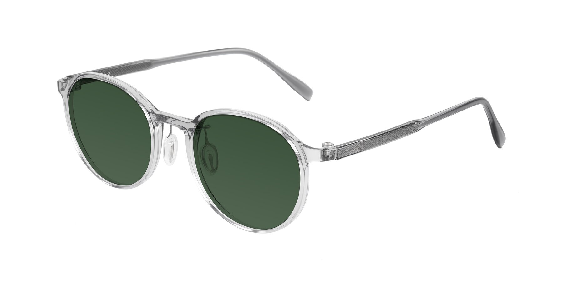 Angle of Durrell in Translucent Smoky Blue with Green Tinted Lenses