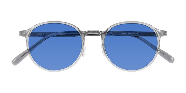 Front of Durrell in Translucent Smoky Blue
