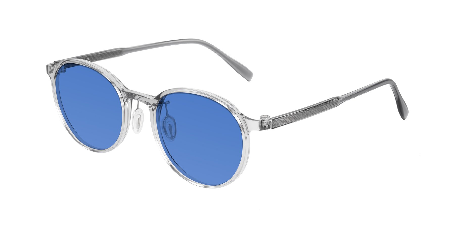 Angle of Durrell in Translucent Smoky Blue with Blue Tinted Lenses