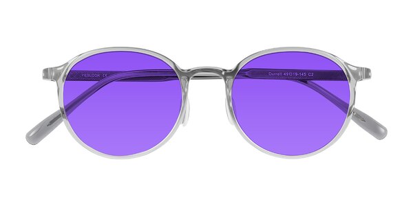 Front of Durrell in Translucent Smoky Blue