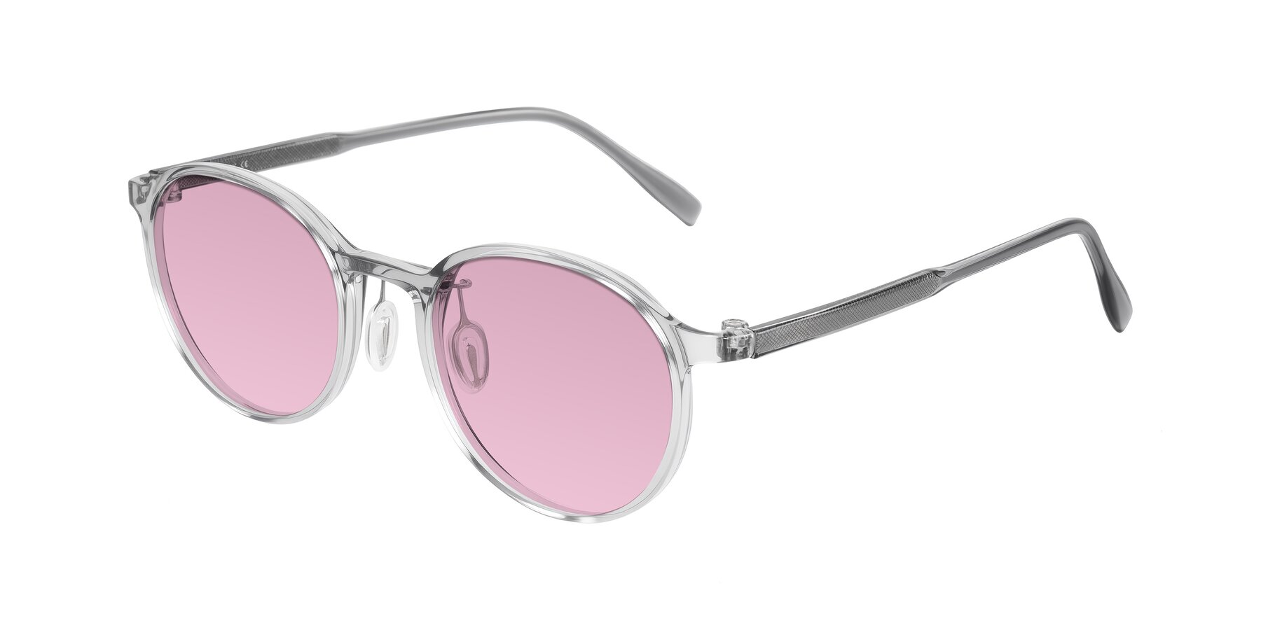 Angle of Durrell in Translucent Smoky Blue with Light Wine Tinted Lenses
