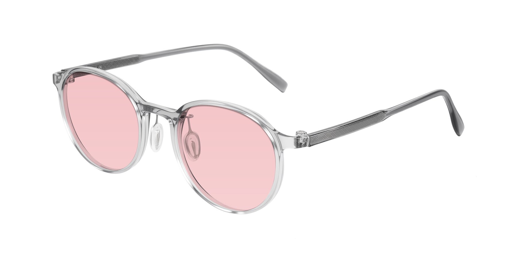 Angle of Durrell in Translucent Smoky Blue with Light Garnet Tinted Lenses