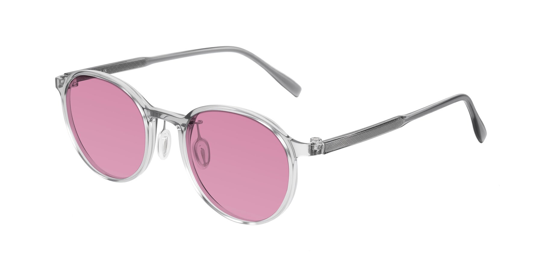 Angle of Durrell in Translucent Smoky Blue with Medium Wine Tinted Lenses