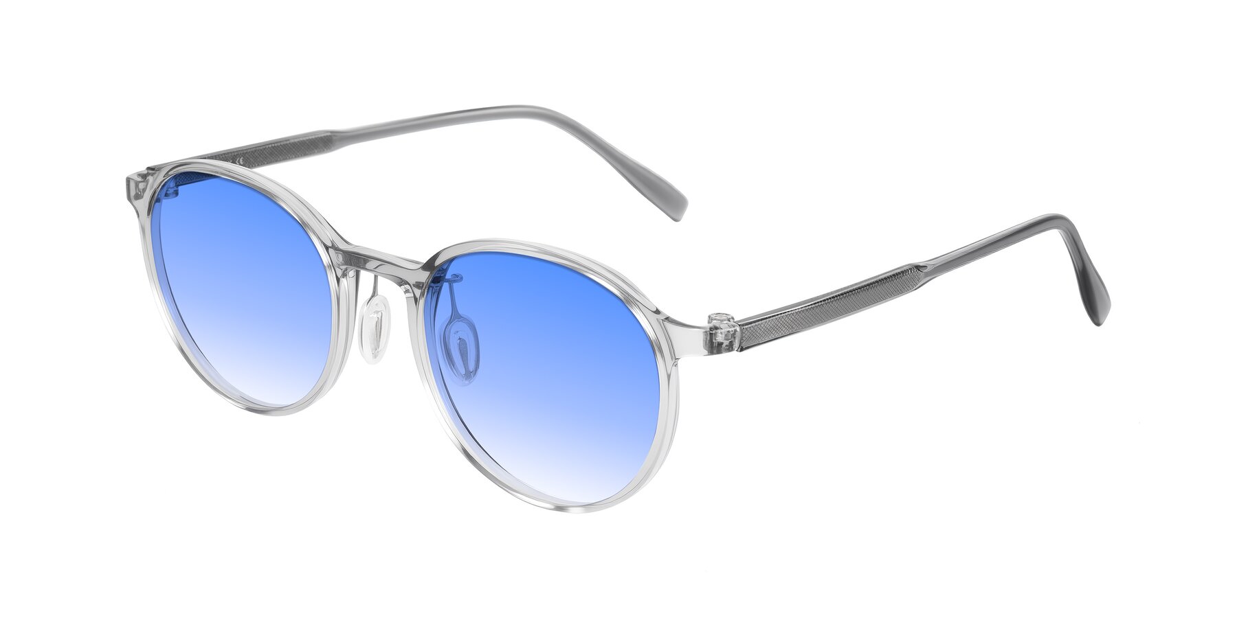 Angle of Durrell in Translucent Smoky Blue with Blue Gradient Lenses
