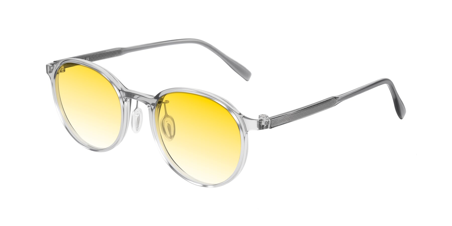 Angle of Durrell in Translucent Smoky Blue with Yellow Gradient Lenses
