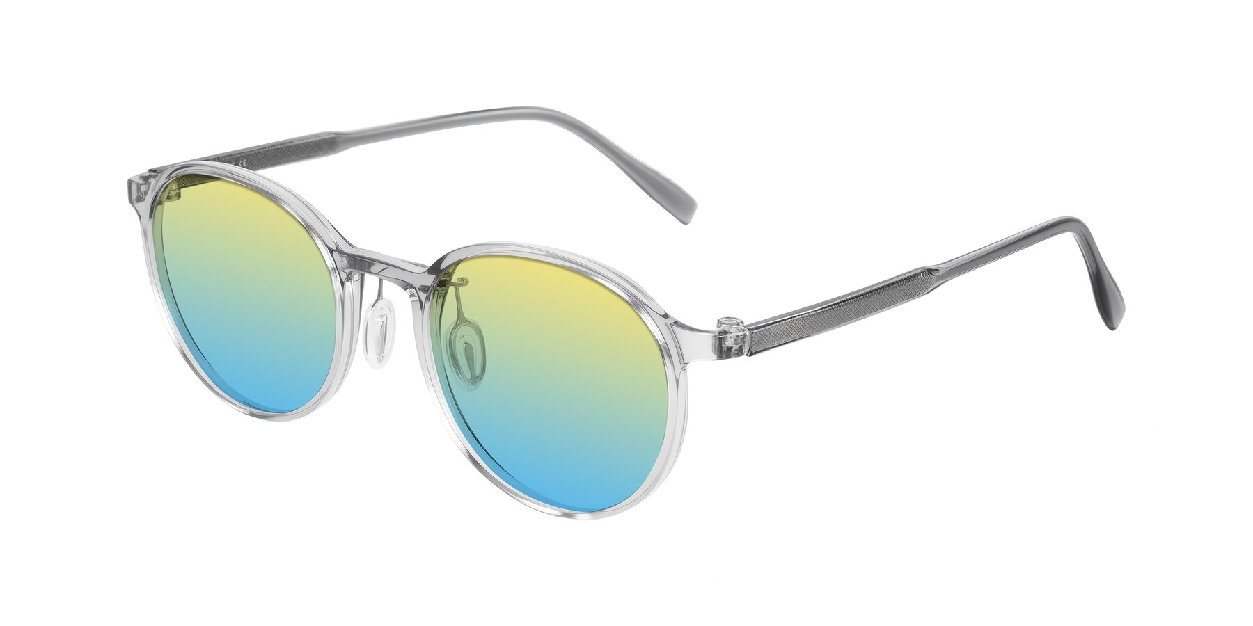 Angle of Durrell in Translucent Smoky Blue with Yellow / Blue Gradient Lenses