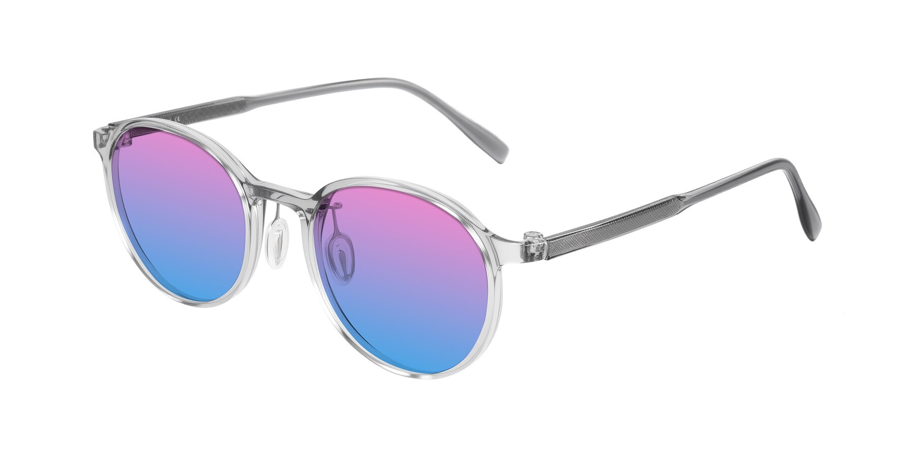 Angle of Durrell in Translucent Smoky Blue with Pink / Blue Gradient Lenses