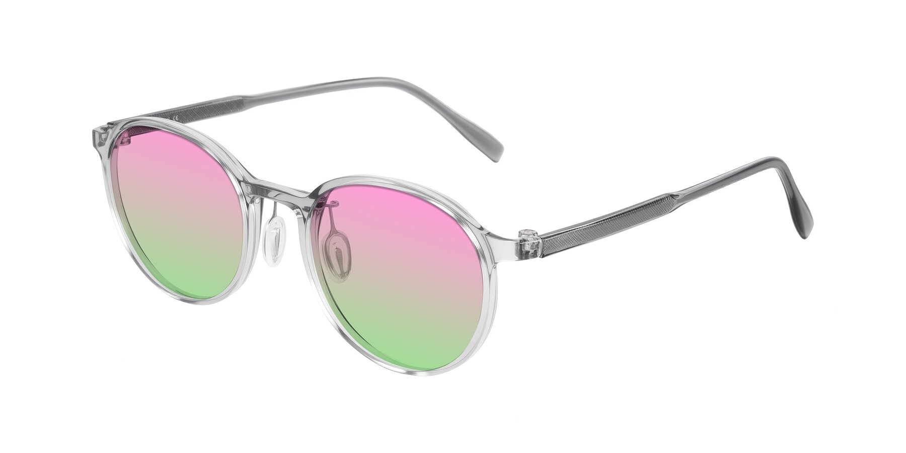 Angle of Durrell in Translucent Smoky Blue with Pink / Green Gradient Lenses