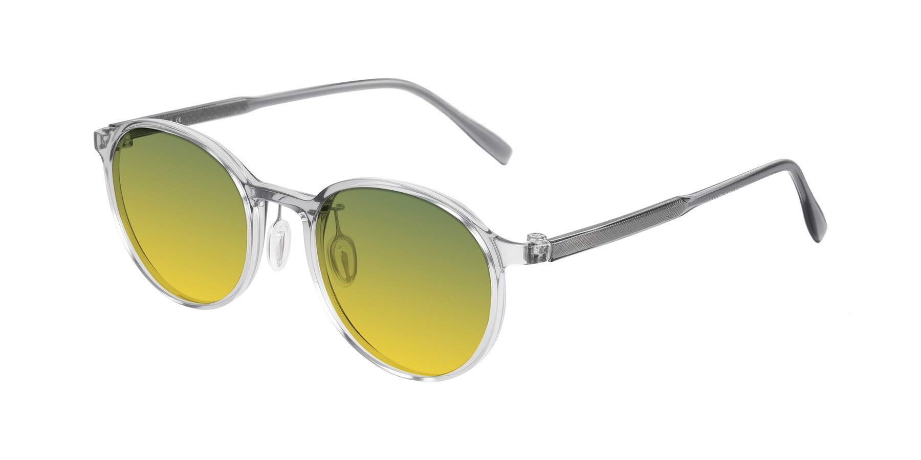 Angle of Durrell in Translucent Smoky Blue with Green / Yellow Gradient Lenses