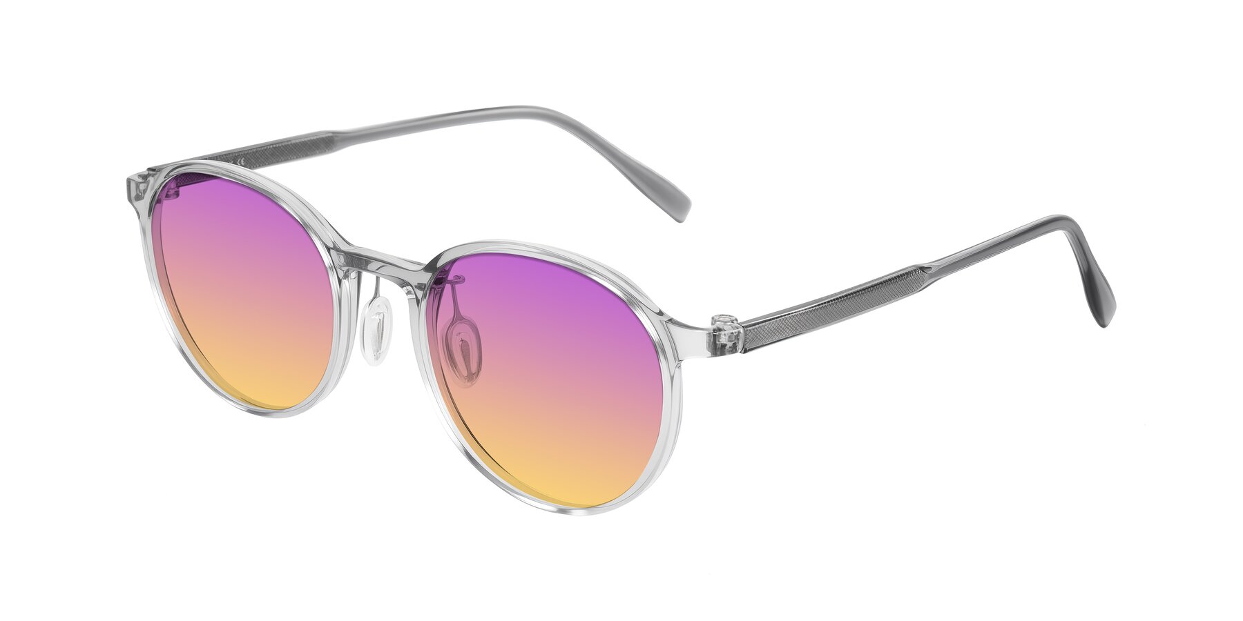 Angle of Durrell in Translucent Smoky Blue with Purple / Yellow Gradient Lenses