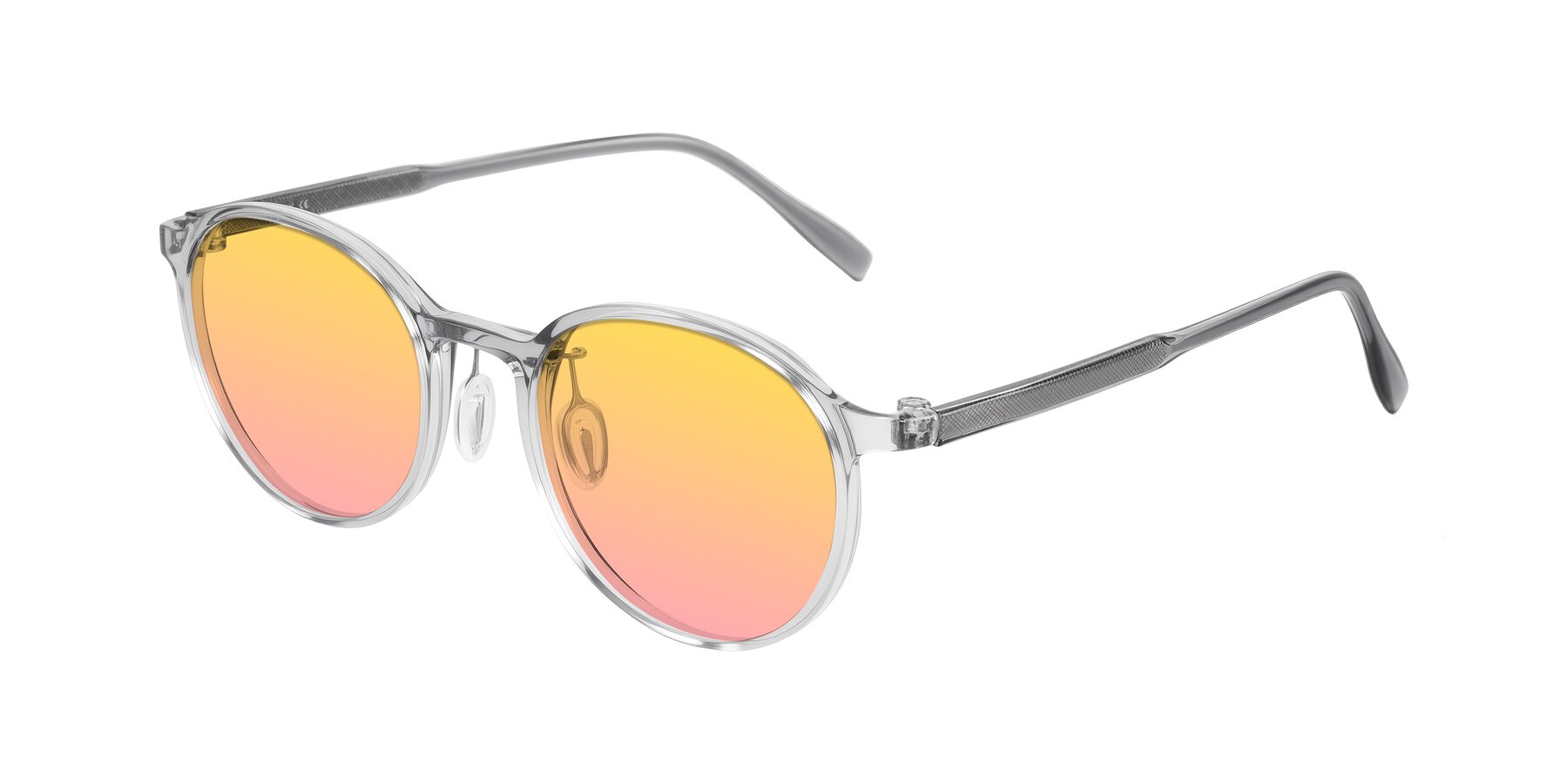 Angle of Durrell in Translucent Smoky Blue with Yellow / Pink Gradient Lenses