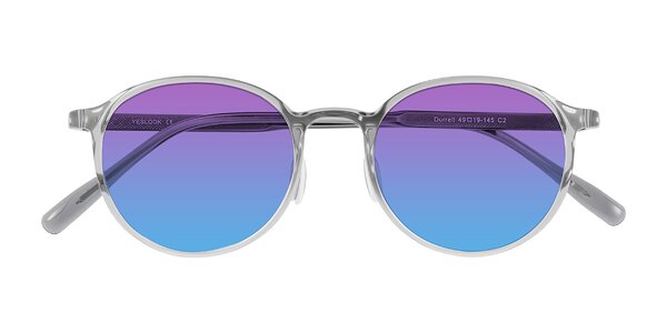 Front of Durrell in Translucent Smoky Blue