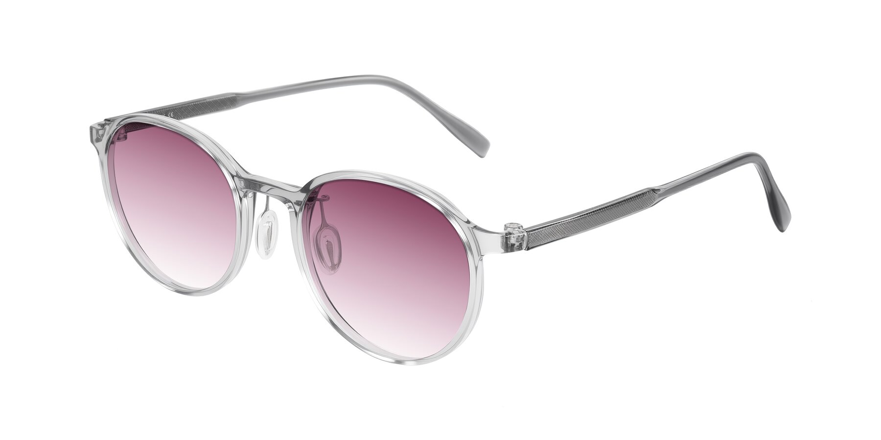 Angle of Durrell in Translucent Smoky Blue with Wine Gradient Lenses