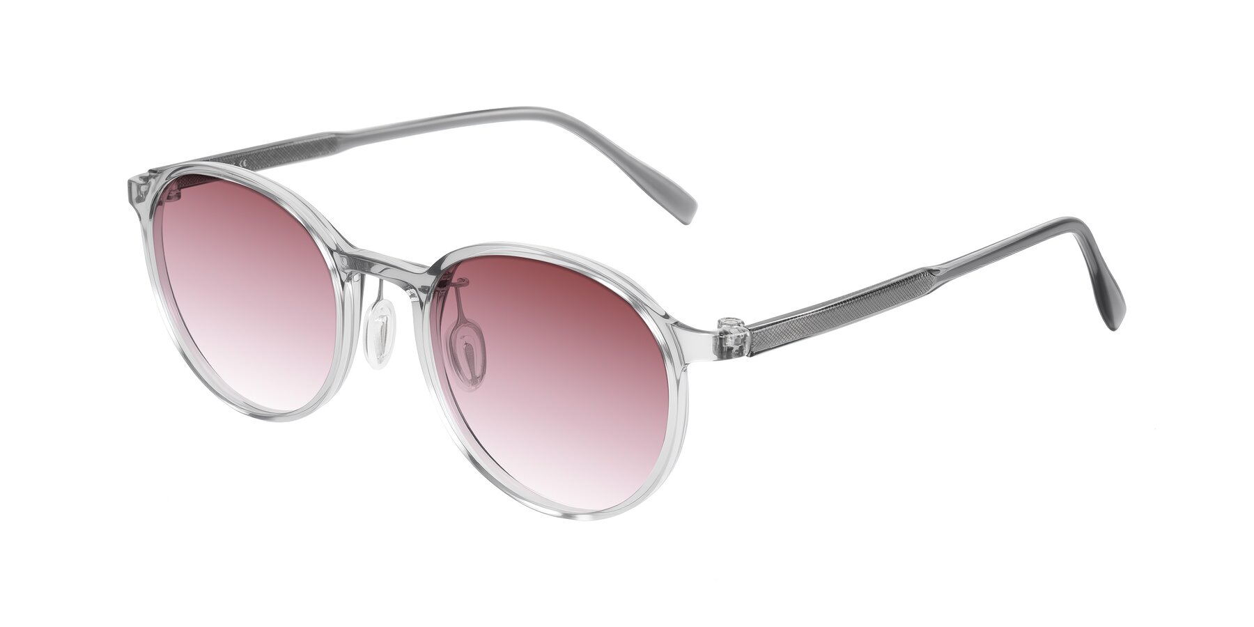 Angle of Durrell in Translucent Smoky Blue with Garnet Gradient Lenses