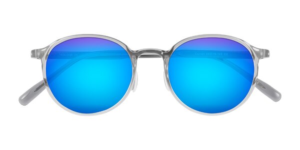 Front of Durrell in Translucent Smoky Blue