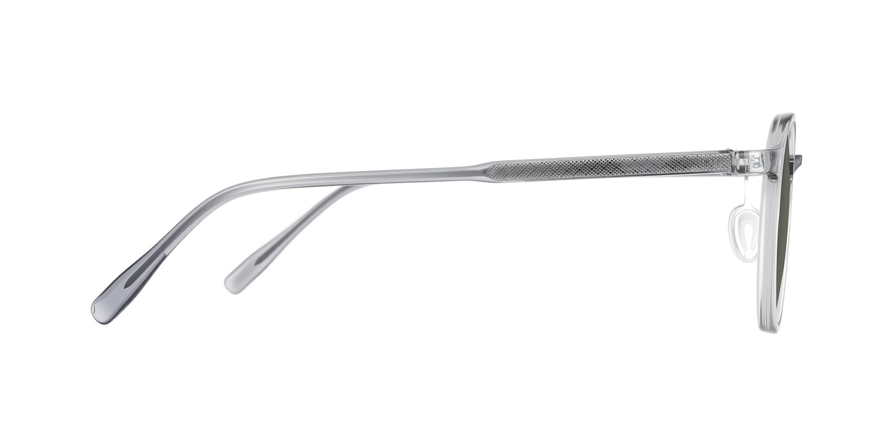 Side of Durrell in Translucent Smoky Blue with Gray Polarized Lenses
