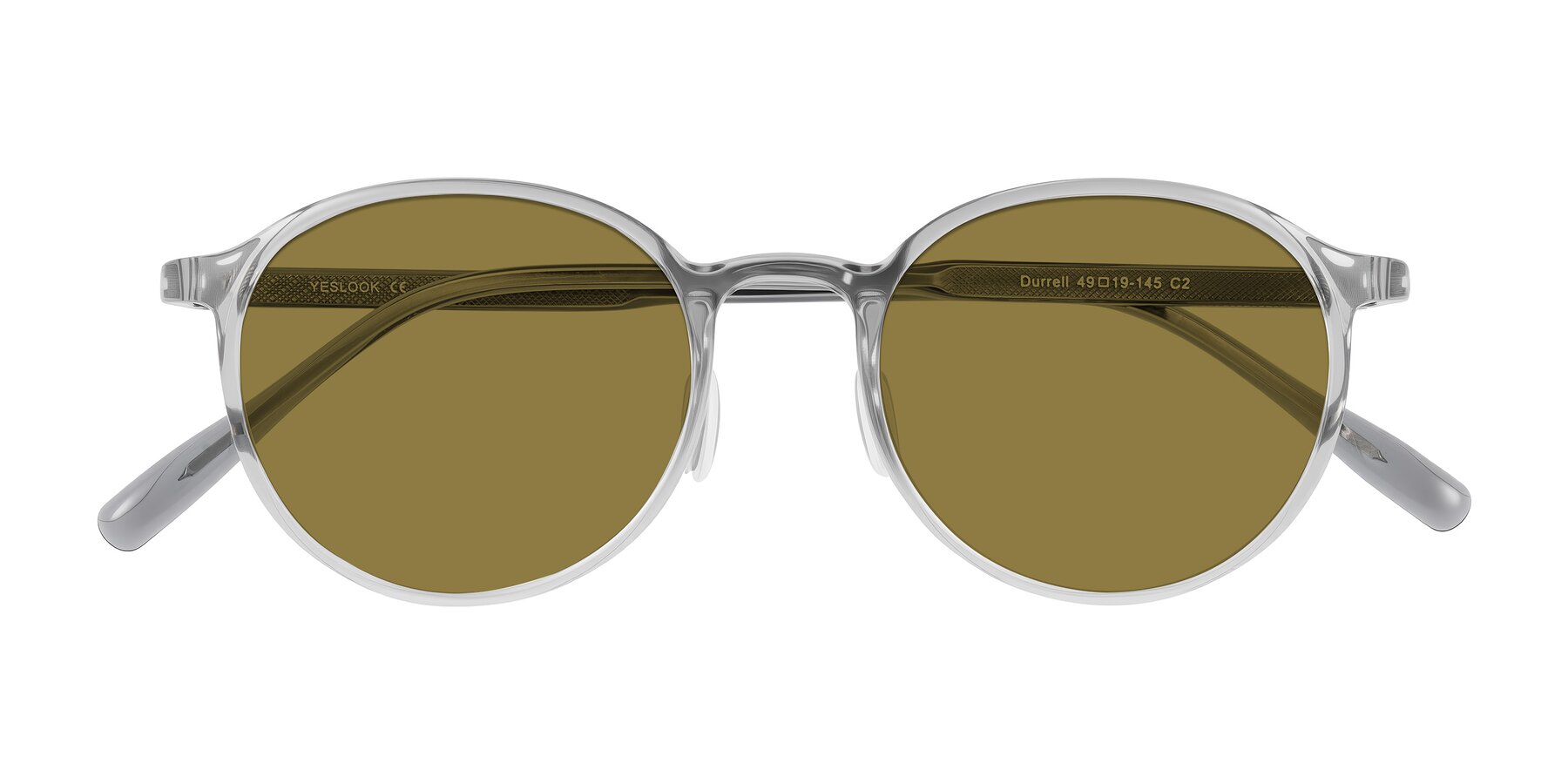 Folded Front of Durrell in Translucent Smoky Blue with Brown Polarized Lenses