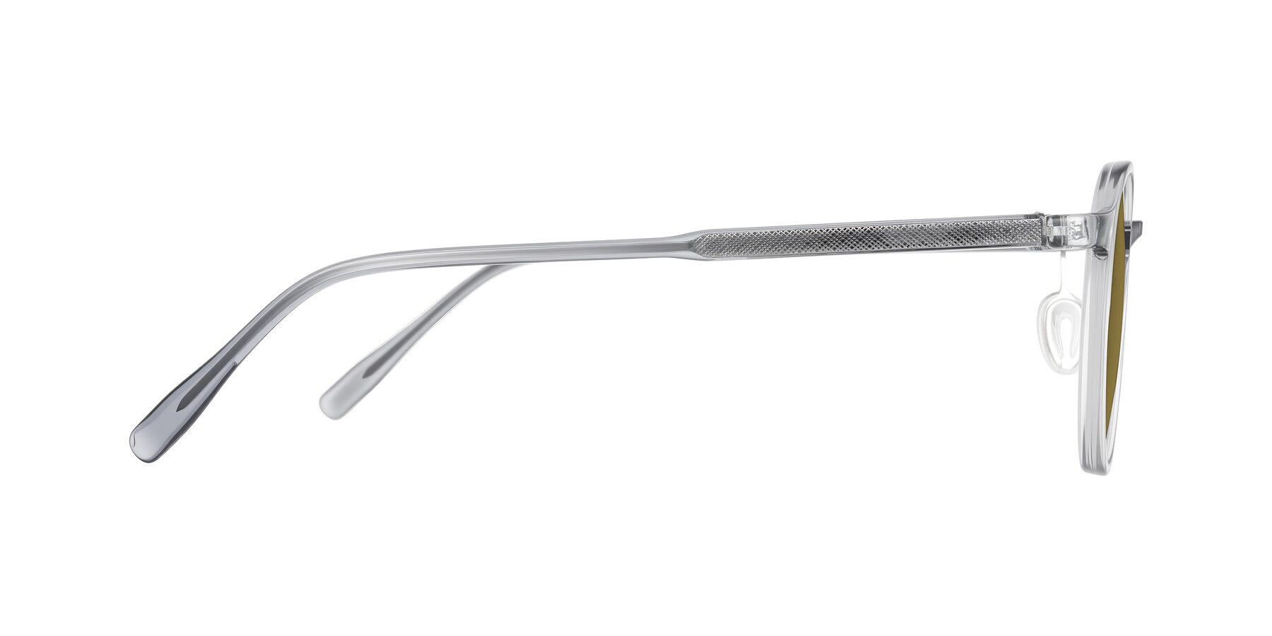 Side of Durrell in Translucent Smoky Blue with Brown Polarized Lenses