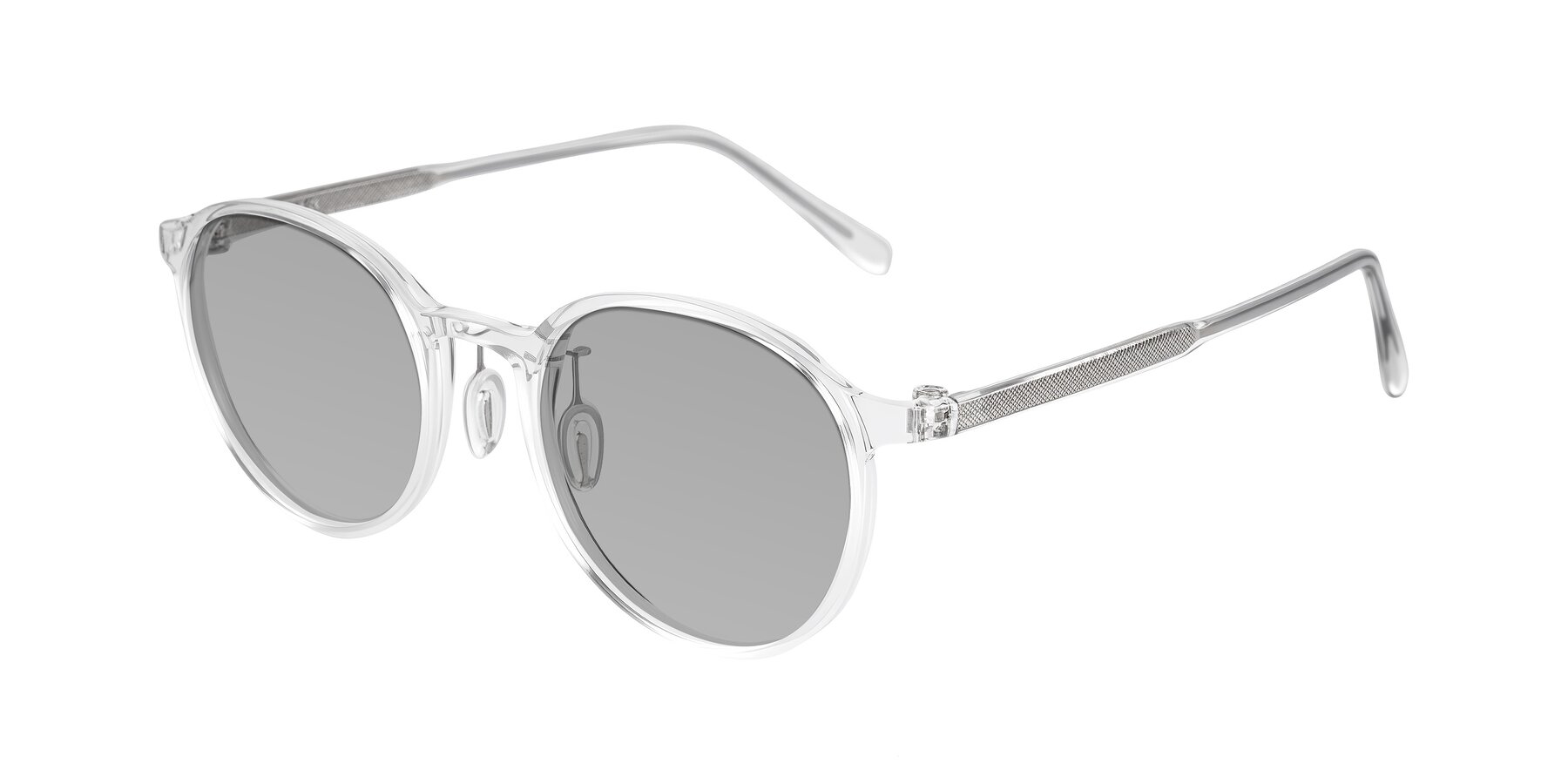 Angle of Durrell in Clear with Light Gray Tinted Lenses