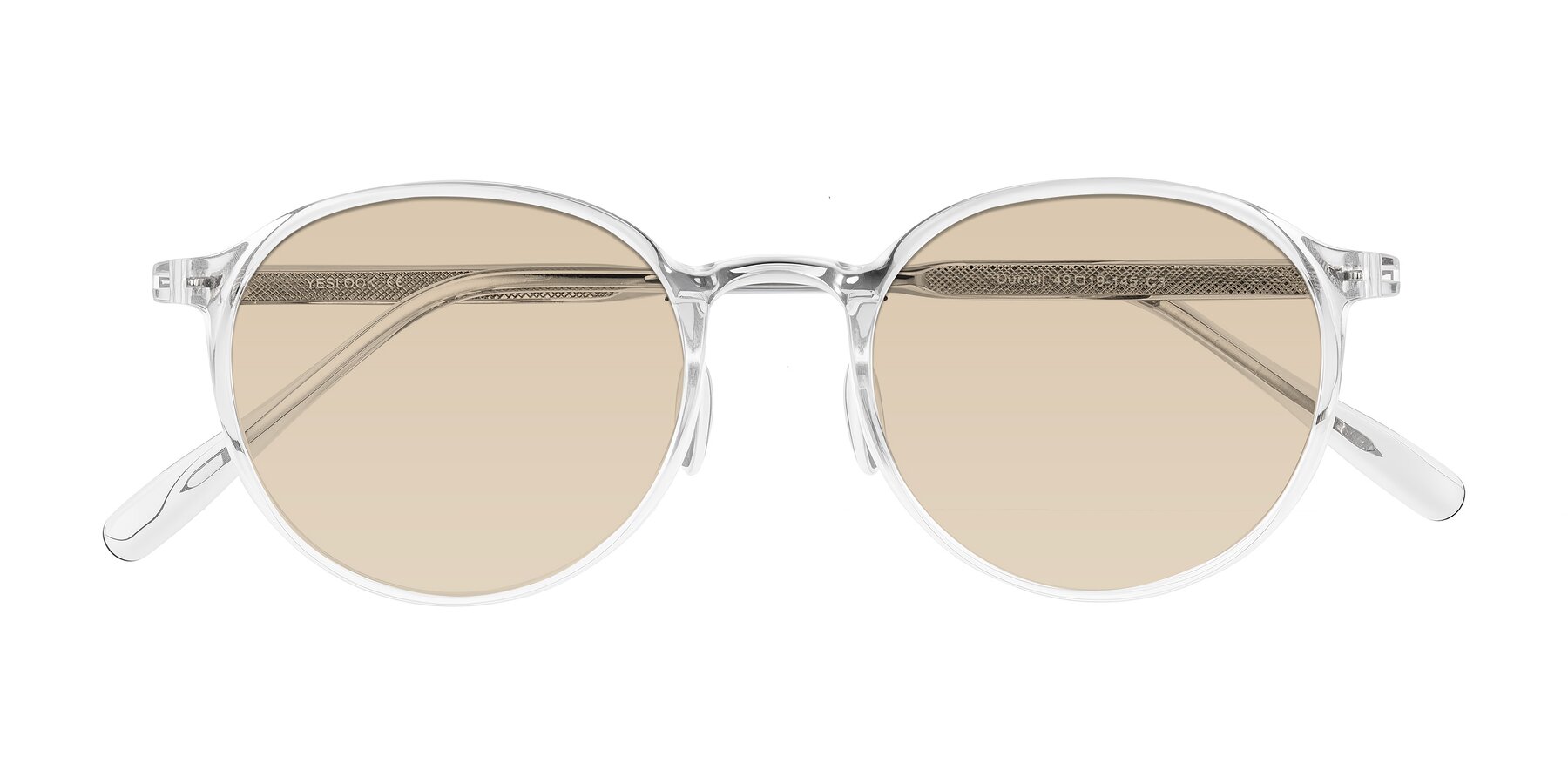 Folded Front of Durrell in Clear with Light Brown Tinted Lenses