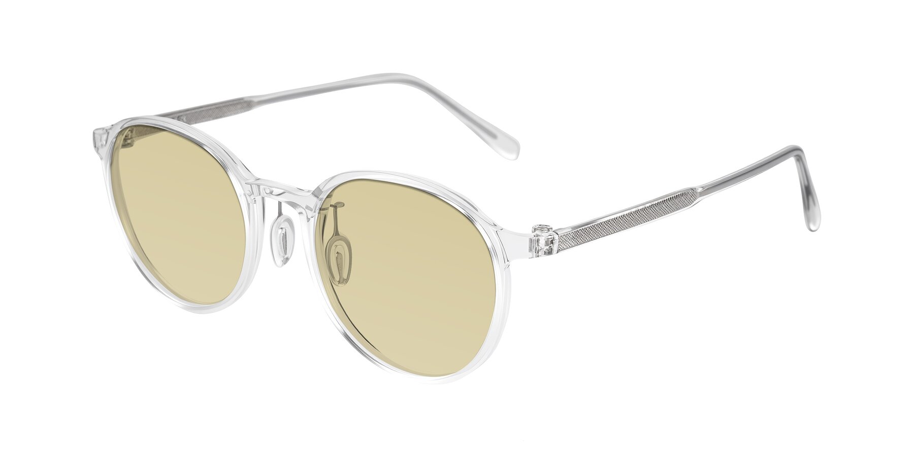 Angle of Durrell in Clear with Light Champagne Tinted Lenses