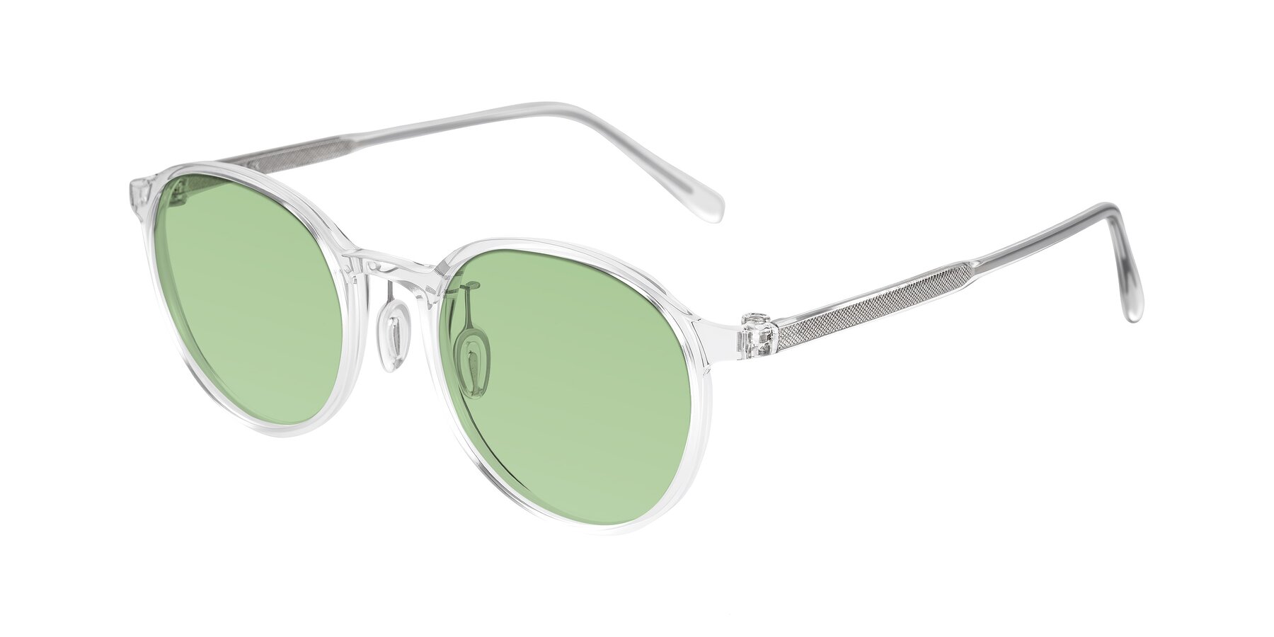 Angle of Durrell in Clear with Medium Green Tinted Lenses