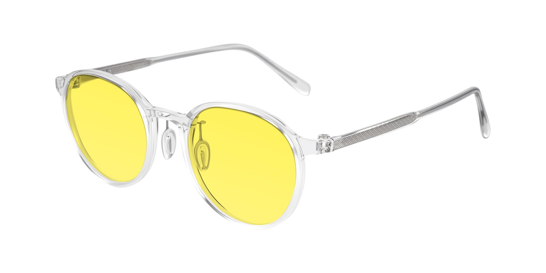 Angle of Durrell in Clear with Medium Yellow Tinted Lenses