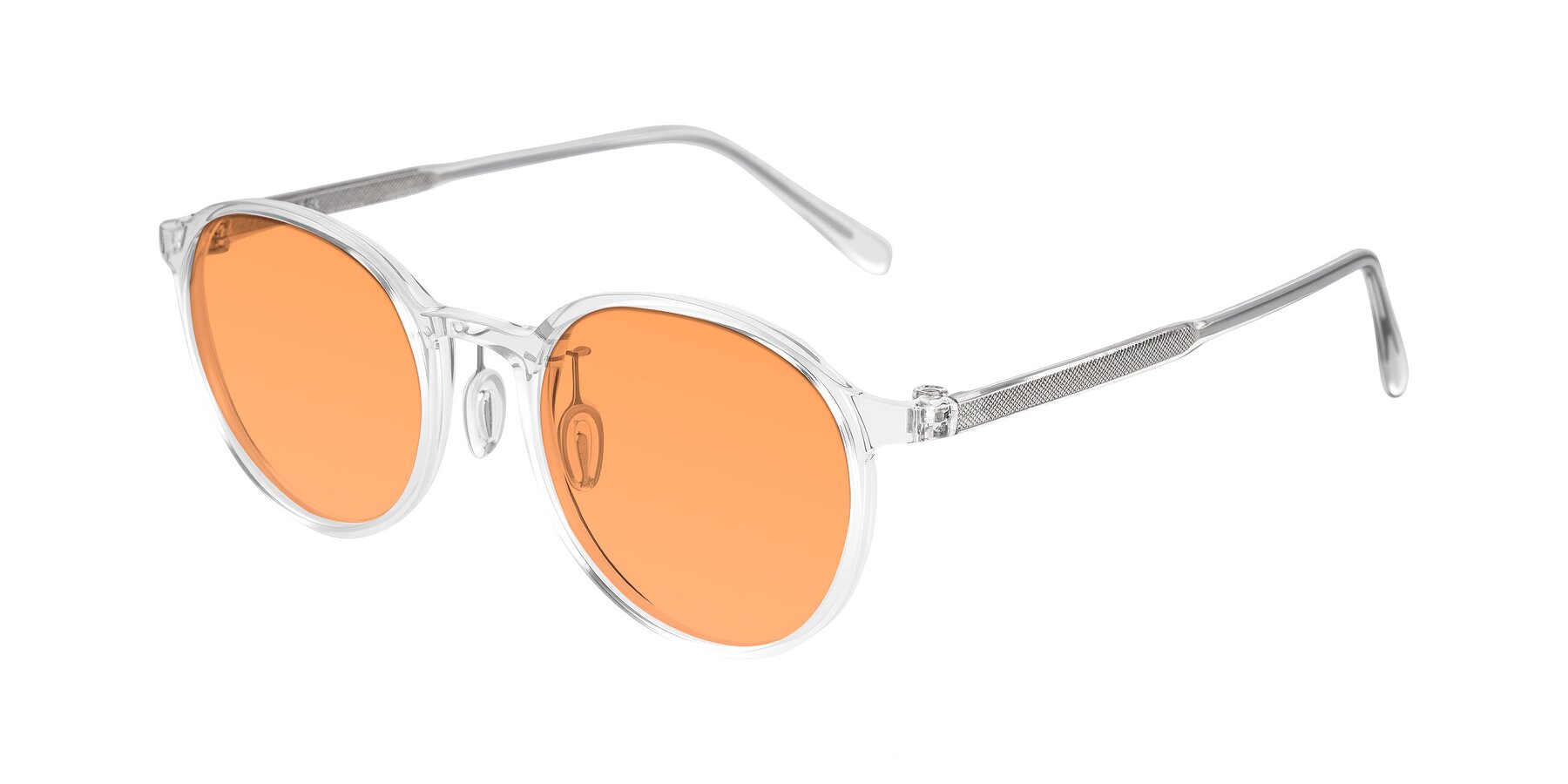 Angle of Durrell in Clear with Medium Orange Tinted Lenses