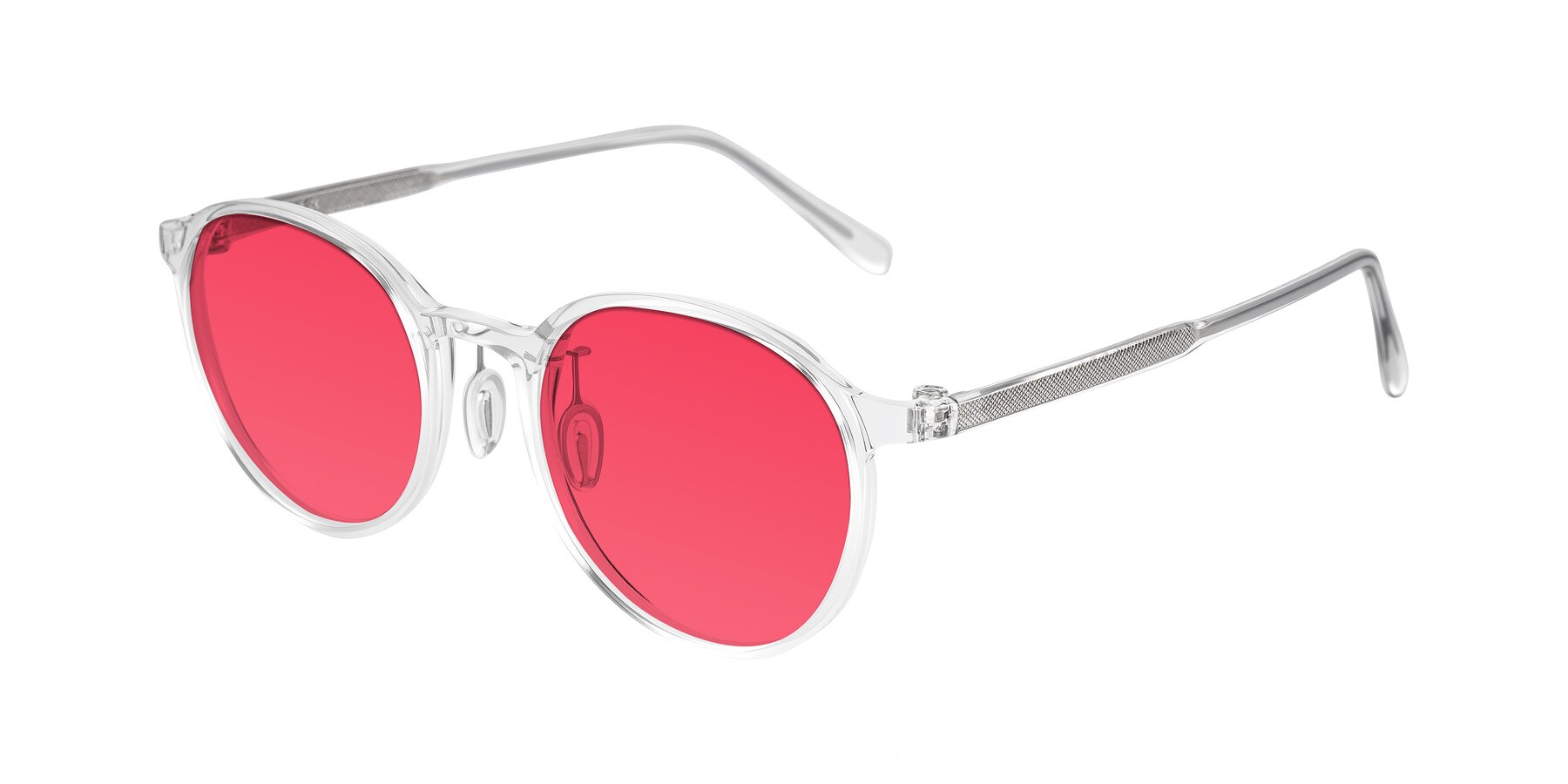 Angle of Durrell in Clear with Red Tinted Lenses