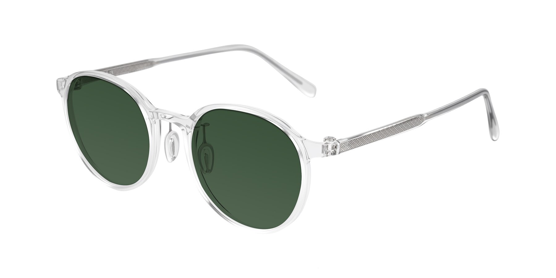 Angle of Durrell in Clear with Green Tinted Lenses