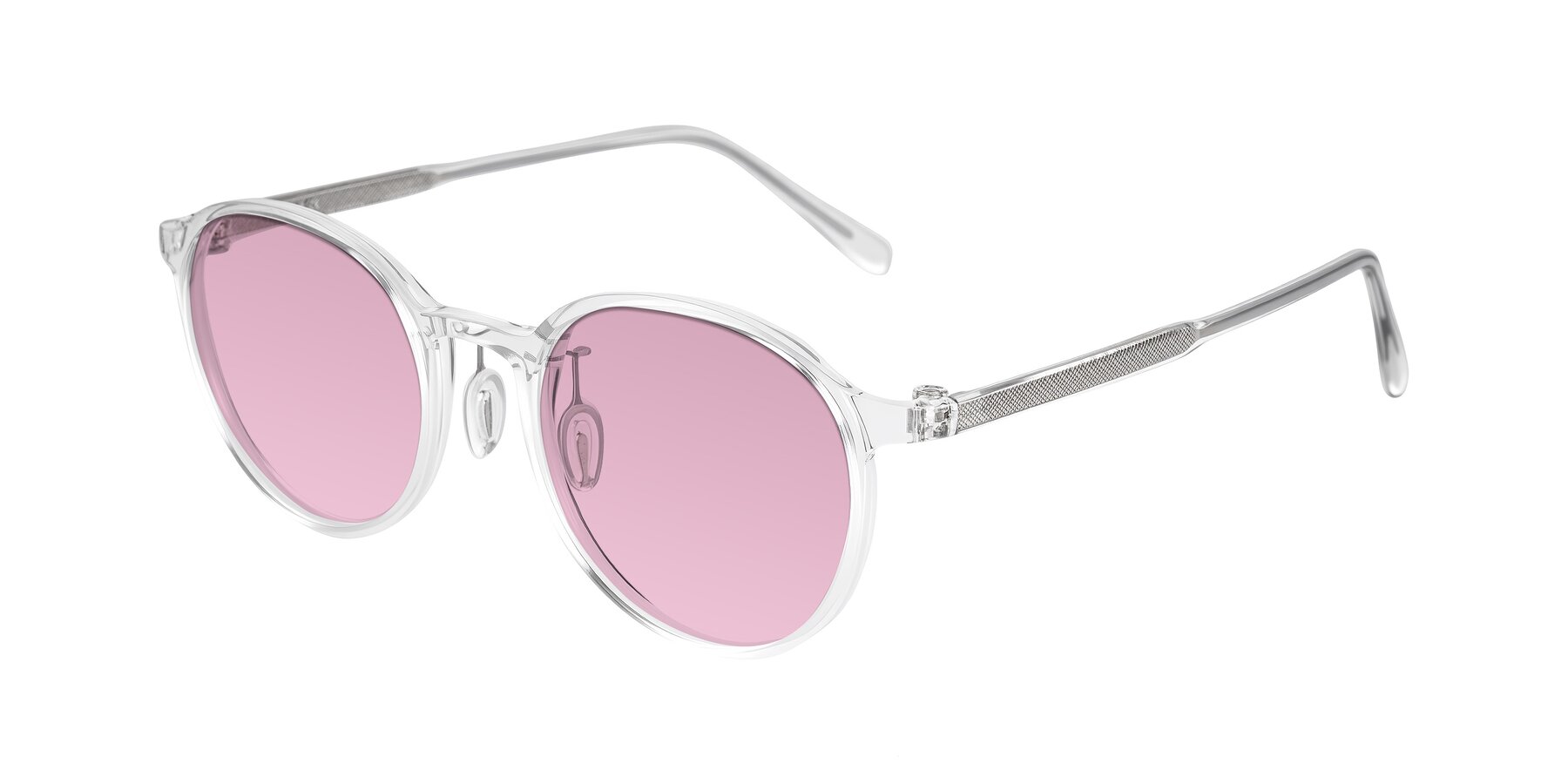 Angle of Durrell in Clear with Light Wine Tinted Lenses