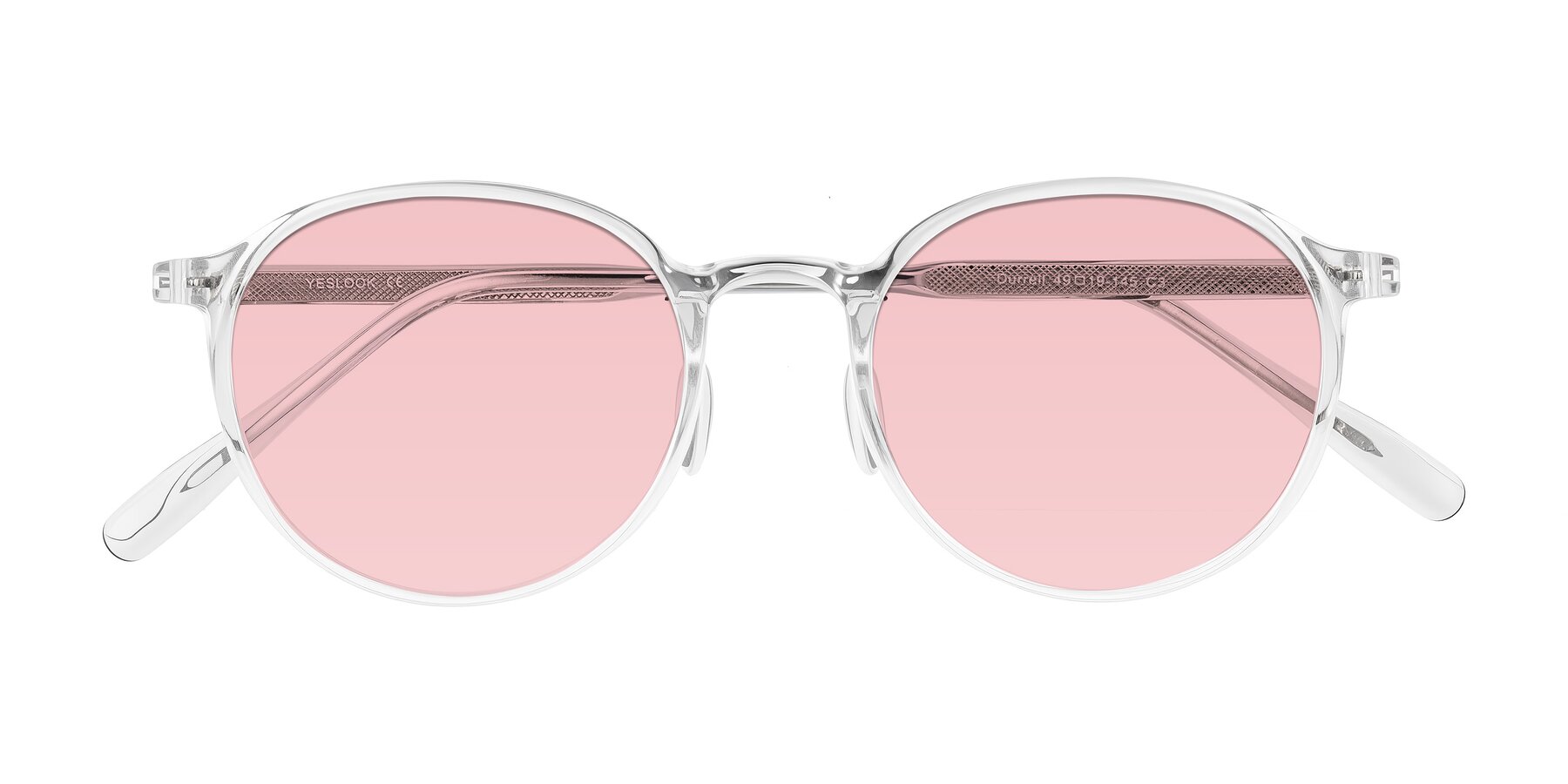 Folded Front of Durrell in Clear with Light Garnet Tinted Lenses