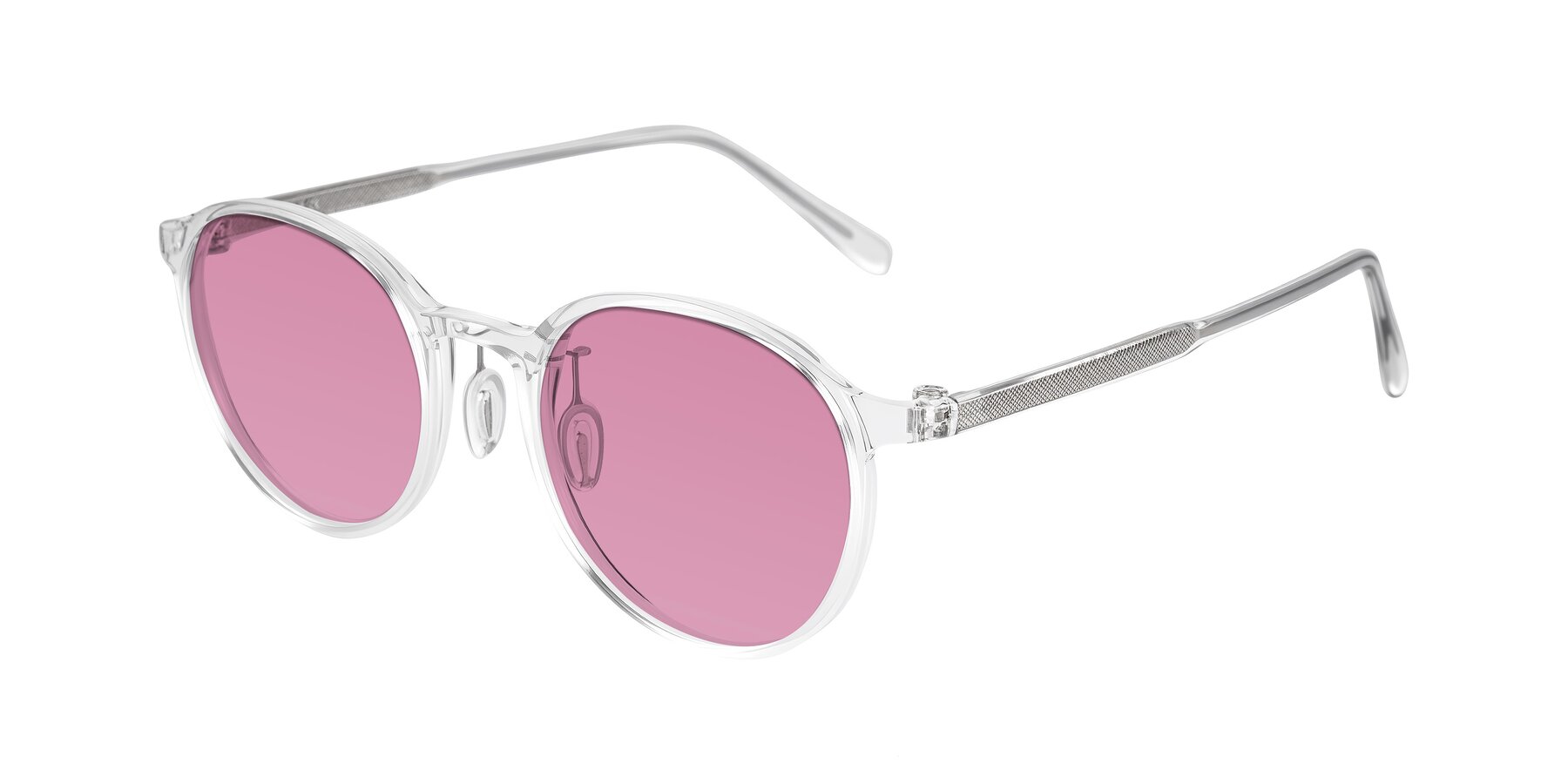 Angle of Durrell in Clear with Medium Wine Tinted Lenses